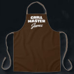 Brown BBQ apron for men (long extra large size)<br><div class="desc">Dark brown BBQ apron for men (medium and large size). Custom kitchen and cooking aprons for guys. Personalized with your name or funny quote. Modern typography design. Create your own one of a kind Birthday gift for grill master, dad, father, brother, husband, friend, boyfriend, grandpa, boss, co worker, chef, cook,...</div>