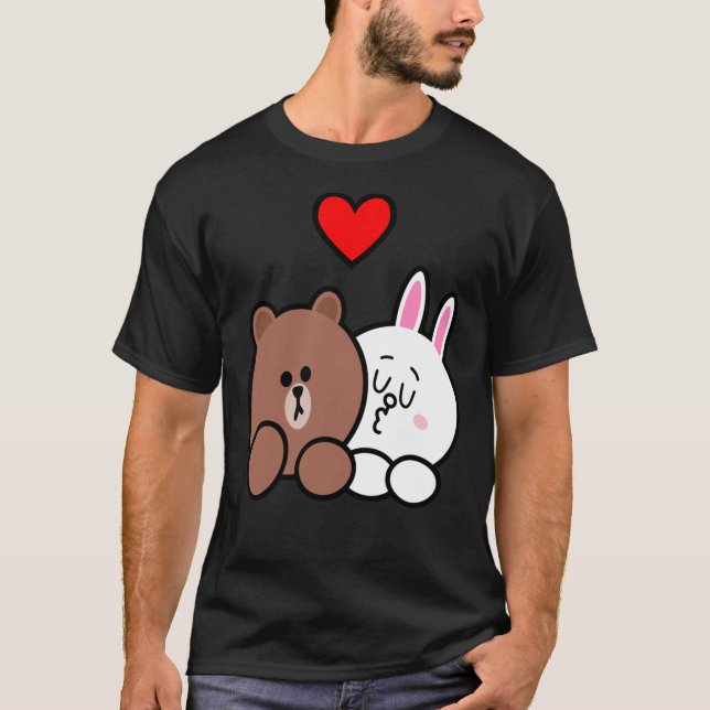 Brown bear and Cony in love Classic T-Shirt (Front)