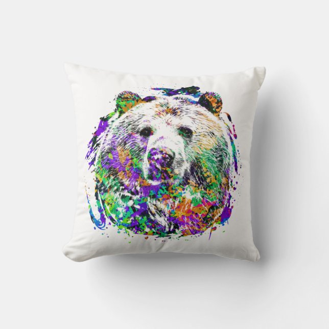 Brown Bear Animal Wild Forest Jungle Nature World Throw Pillow (Front)