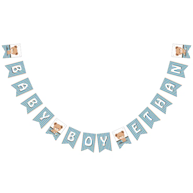 Brown Bear Baby Shower Bunting Flag | Zazzle