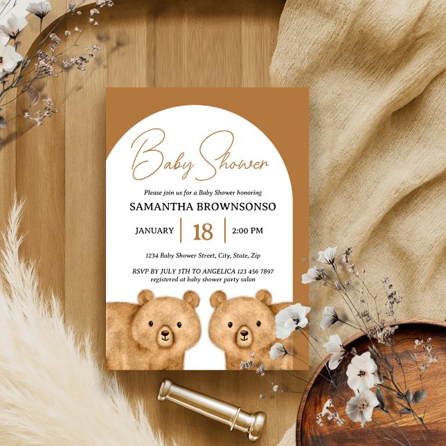 Brown Bear Baby Shower Invitation (Creator Uploaded)