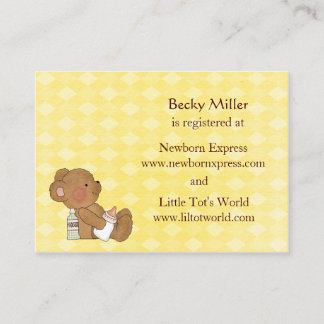 Brown Bear Baby Shower Registry Cards