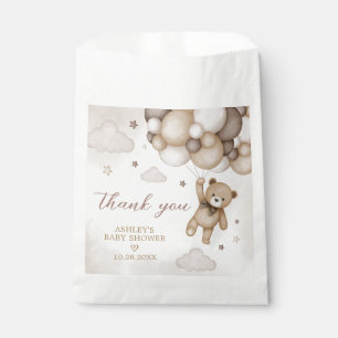 Brown Bear Balloon Baby Shower Favor Bag