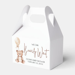 Brown Bear Balloon Baby Shower Favor Boxes