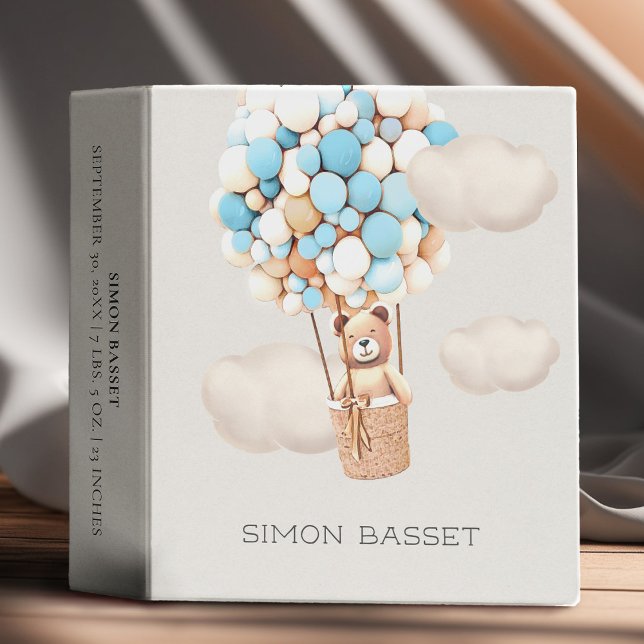 Brown Bear Balloons Baby Photo Album 3 Ring Binder (Creator Uploaded)