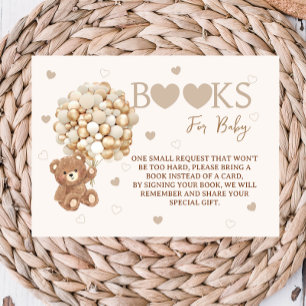 Brown Bear Balloons Book Request Baby Shower Enclosure Card