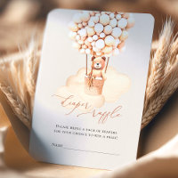 Brown Bear Balloons Diaper Raffle Tickets