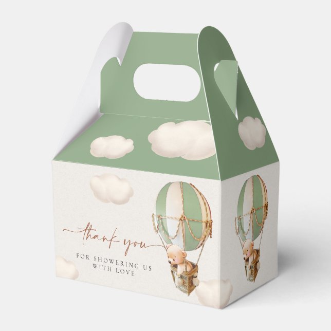 Brown Bear Balloons Favor Box (Front Side)