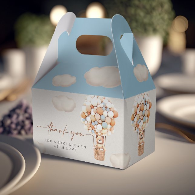 Brown Bear Balloons Favor Box (Creator Uploaded)