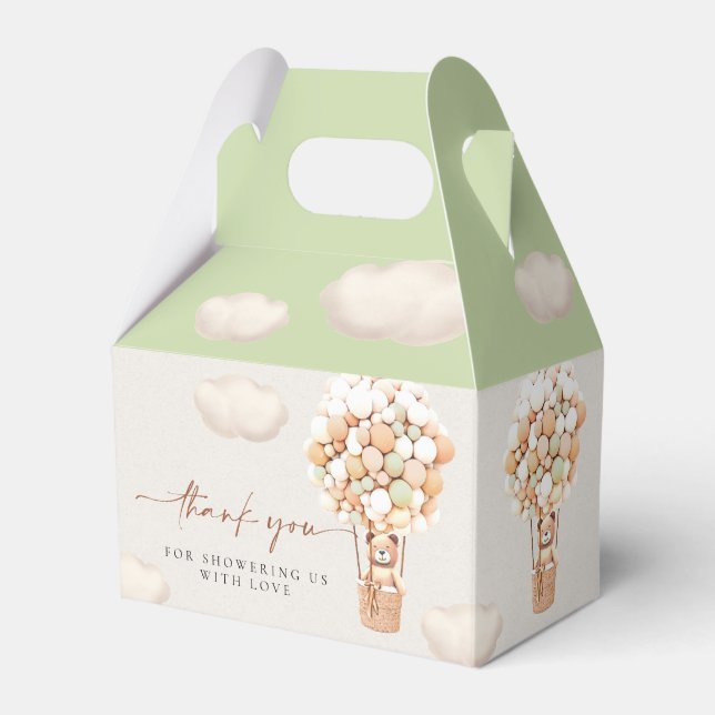 Brown Bear Balloons Favor Box (Front Side)