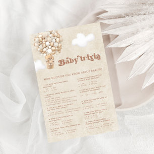 Brown Bear Balloons Gender Neutral Trivia Game 