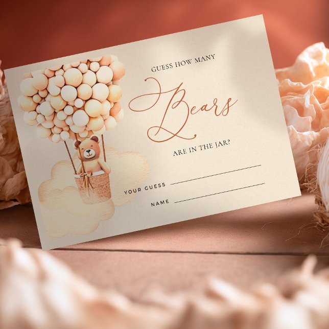 Brown Bear Balloons Guess How Many Bears Tickets Enclosure Card (Creator Uploaded)