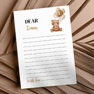 Brown Bear Birthday Time Capsule Message Card