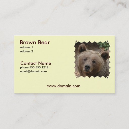 Customizable Brown Bear Business Card