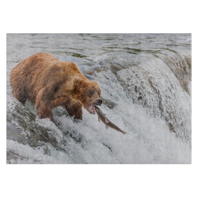 Brown Bear Catches Red Salmon Cutting Board (Front)