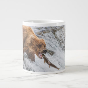 Brown Bear Catches Red Salmon Giant Coffee Mug
