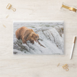 Brown Bear Catches Red Salmon HP Laptop Skin