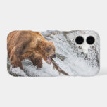 Brown Bear Catches Red Salmon iPhone 17 Case<br><div class="desc">Brown bears fish for red salmon at the falls of the Brooks River,  Katmai National Park,  southwest,  Alaska.</div>