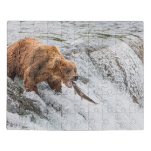 Brown Bear Catches Red Salmon Jigsaw Puzzle
