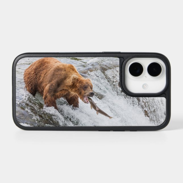 Brown Bear Catches Red Salmon Otterbox iPhone Case (Back Horizontal)
