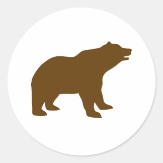 BROWN BEAR CLASSIC ROUND STICKER