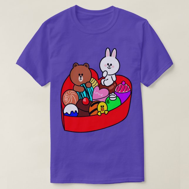 Brown Bear Cony Box Full Of Love T-Shirt (Design Front)