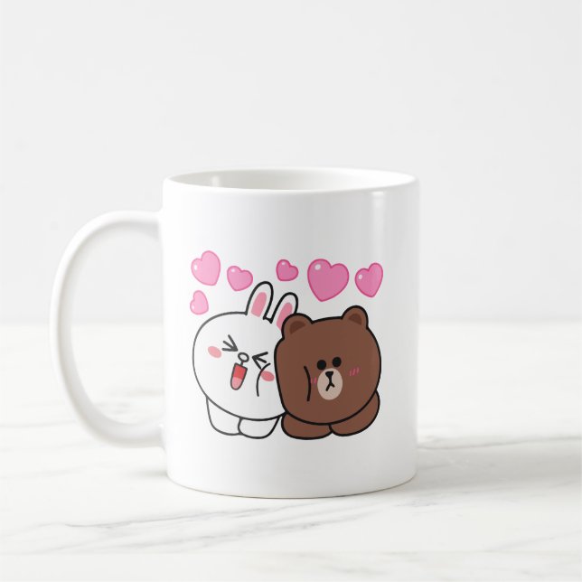 Brown bear cony bunny coffee mug (Left)