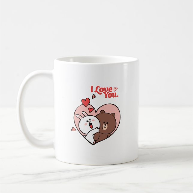 Brown bear cony bunny coffee mug (Left)