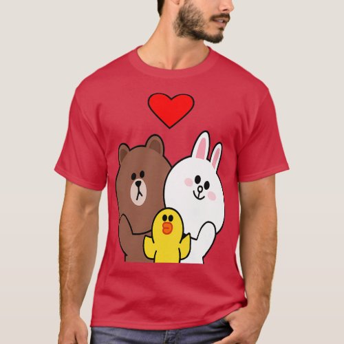 Brown bear cony bunny rabbit duck we love you T_Shirt
