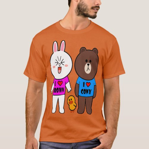 Brown bear cony bunny rabbit we love each other T_Shirt