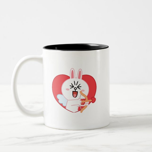Brown bear cony bunny Two-Tone coffee mug (Left)