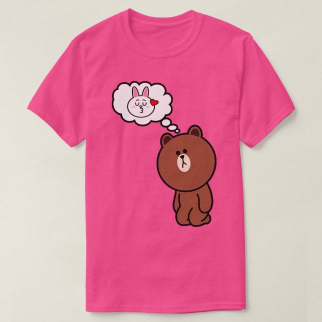 Brown Bear Cony Thinking Of You Him T-Shirt (Design Front)