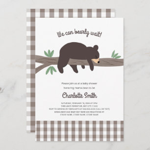 Brown Bear Cub baby shower invitation