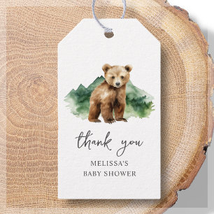 Brown Bear Cub Baby Shower Thank you Favor Gift Tags