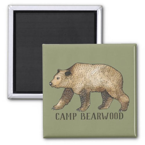 Brown Bear Custom Camp Refrigerator Magnet