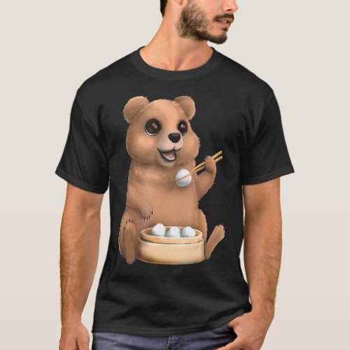 Brown Bear Dim Sum Dumpling Cute Asian Chinese T_Shirt