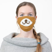 Brown Bear Face Funny Cute Animal Cartoon Adult Cloth Face Mask (Worn)