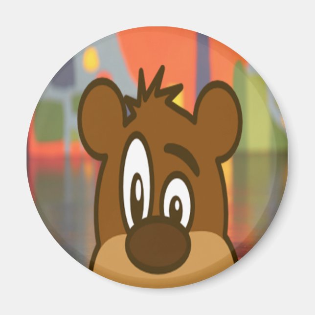 Brown Bear Face Magnet (Front)