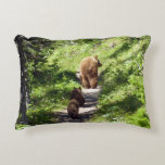 Brown Bear Family Accent Pillow