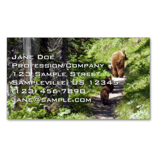 Brown Bear Family Business Card Magnet