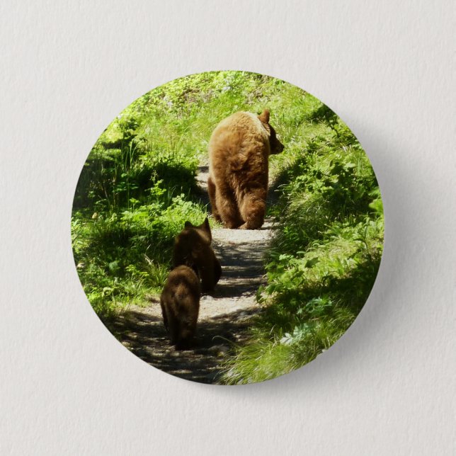 Brown Bear Family Button (Front)