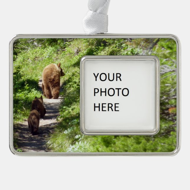 Brown Bear Family Christmas Ornament (Front)