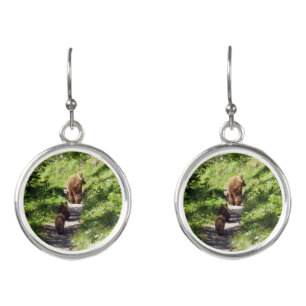 Brown Bear Family Earrings