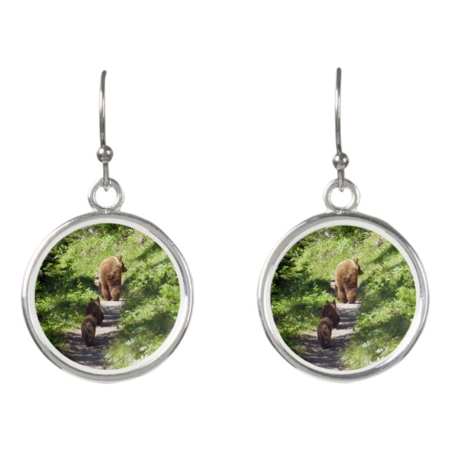 Brown Bear Family Earrings (Front)