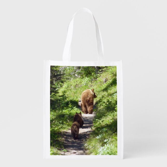 Brown Bear Family Grocery Bag (Front)