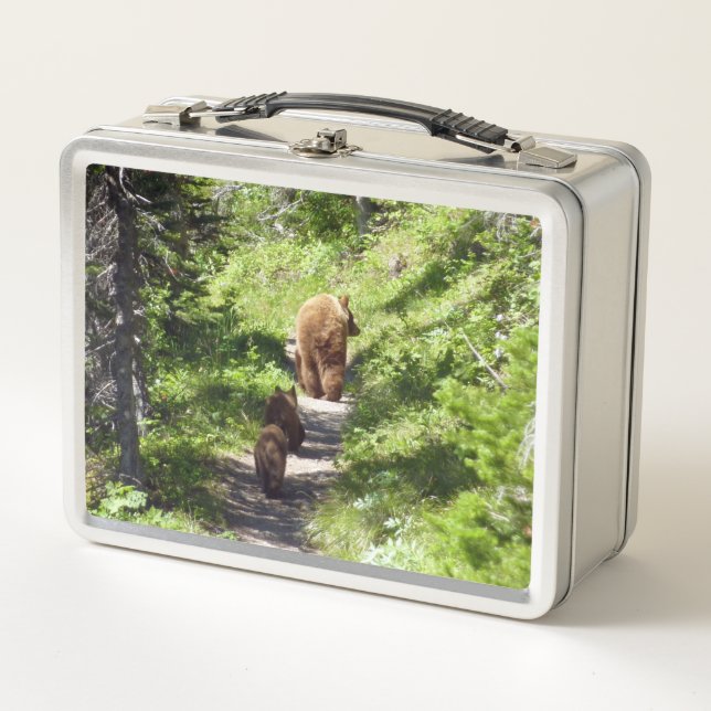 Brown Bear Family Metal Lunch Box (Front)