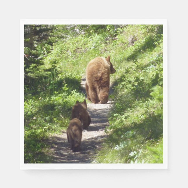 Brown Bear Family Napkins (Front)