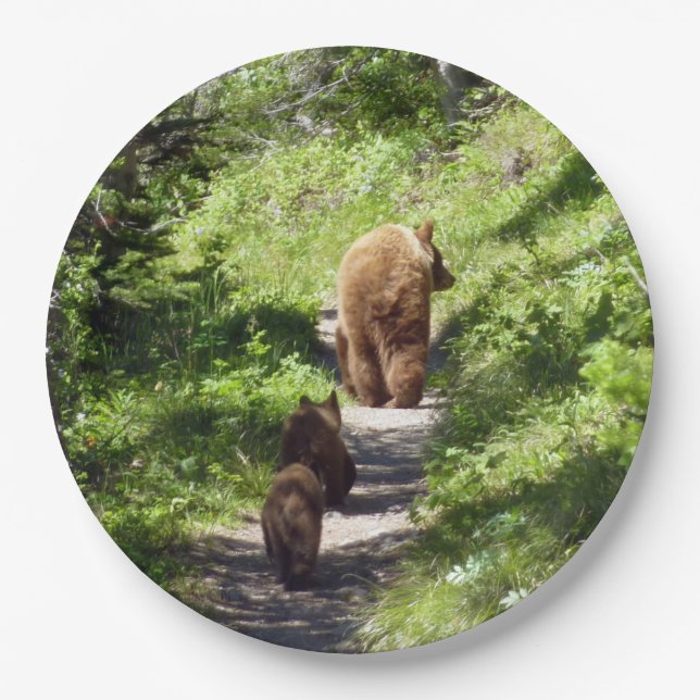Brown Bear Family Paper Plates (Front)