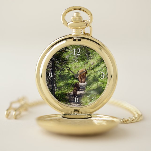 Brown Bear Family Pocket Watch (Inside)