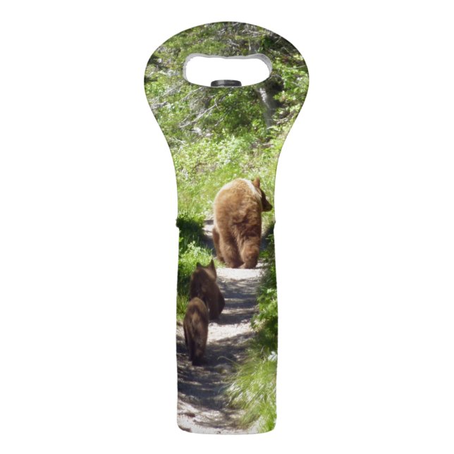 Brown Bear Family Wine Bag (Front)